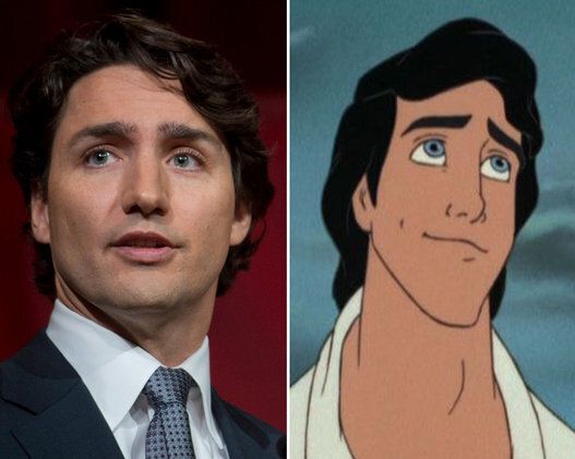 Justin Trudeau and Prince Eric from The Little Mermaid