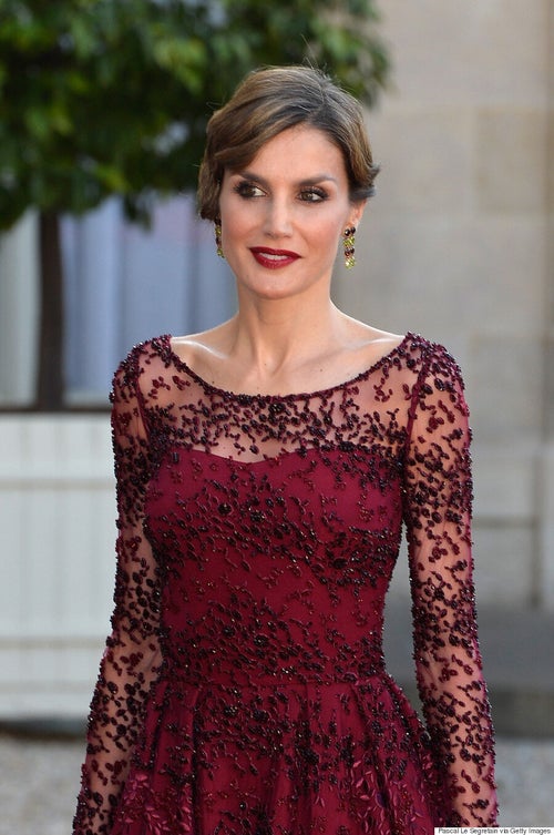 queen letizia of spain red dress High heels, red dress for Queen Letizia as she met with the Spanish Paralympic team today