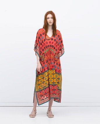 Hand-Embroidered Tunic-Style Kaftan