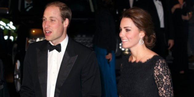 LONDON, UNITED KINGDOM - NOVEMBER 13: (EMBARGOED FOR PUBLICATION IN UK NEWSPAPERS UNTIL 48 HOURS AFTER CREATE DATE AND TIME) Prince William, Duke of Cambridge and Catherine, Duchess of Cambridge attend the Royal Variety Performance at the London Palladium on November 13, 2014 in London, England. (Photo by Max Mumby/Indigo/Getty Images)
