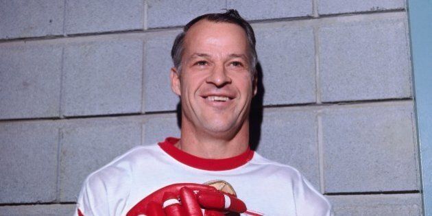 MONTREAL, QC - 1970's: Gordie Howe #9 of the Detroit Red Wings poses for a photo in Montreal, Canada. (Photo by Denis Brodeur/NHLI via Getty Images)