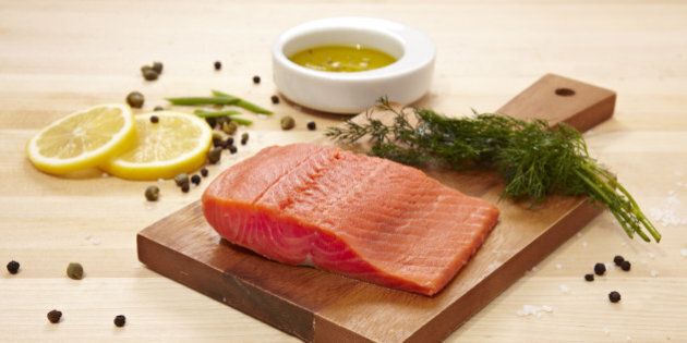 Raw Wild Salmon With Seasonings