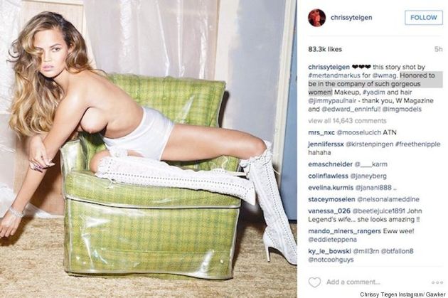 630px x 419px - Chrissy Teigen Topless Photos Didn't Get By Instagram Police ...