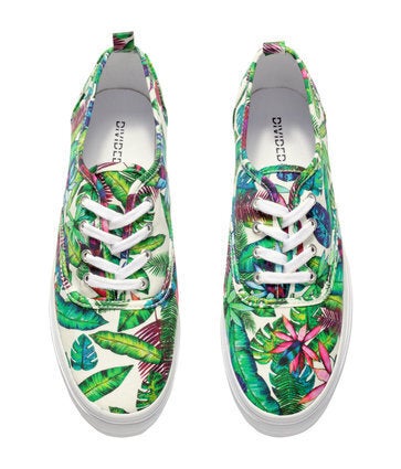 Tropical Print Platform Sneakers