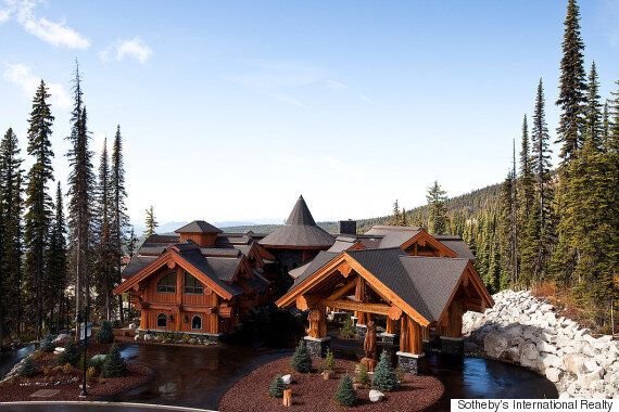 Big White Luxury Log Castle Crafted From Centuries Old Trees