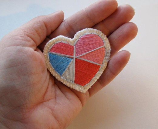 Geometric Heart Brooch