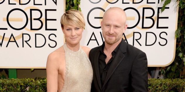 BEVERLY HILLS, CA - JANUARY 12: Actors Robin Wright (L) and Ben Foster attend the 71st Annual Golden Globe Awards held at The Beverly Hilton Hotel on January 12, 2014 in Beverly Hills, California. (Photo by Jason Merritt/Getty Images)