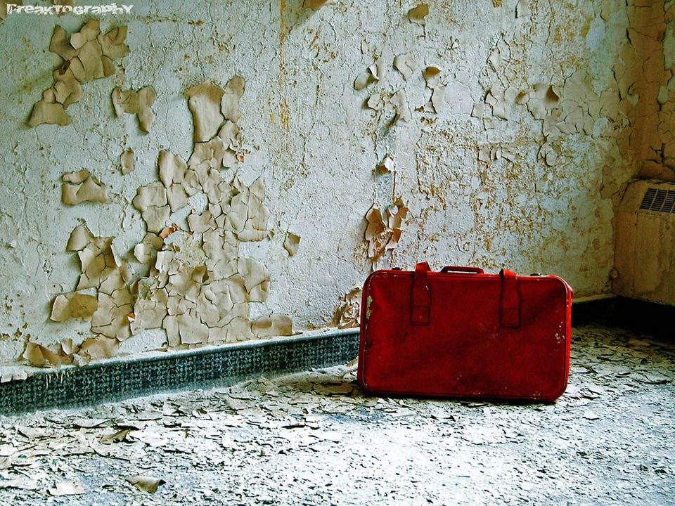 Abandoned Hospital - red suitcase