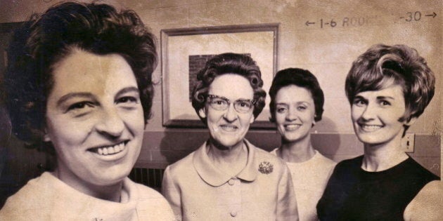 A treasure from the family archives... That's my mother in law Mary Ellen Page Sr. (Murnie) on the left, with other teachers from Tolono Jr. High School. Circa 1966.(No I didn't take the shot, I was only six!)