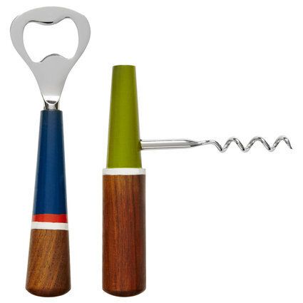 Striped Bottle Opener & Corkscrew