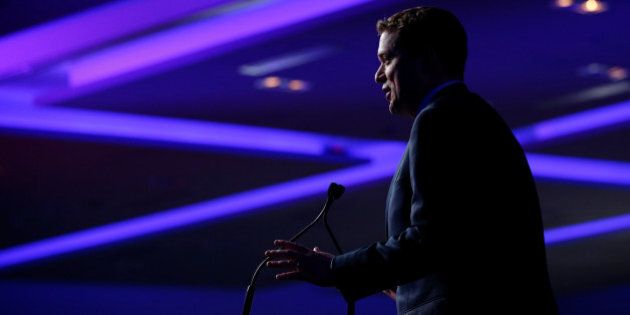 Conservative leadership candidate Andrew Scheer speaks at the Conservative Party of Canada leadership convention in Toronto, Ontario, Canada, May 26, 2017. The Conservative Party of Canada will elect a new leader May 27. REUTERS/Chris Wattie