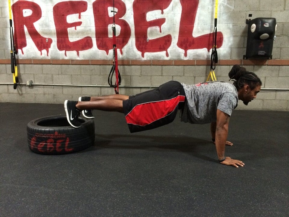 Decline Tire Push-ups