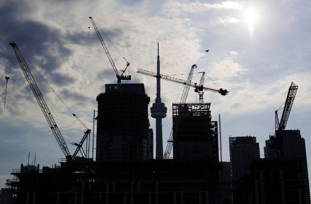 Condominiums are seen under construction in Toronto, July 10, 2011.