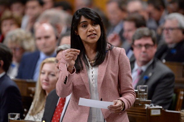 Government House Leader Bardish Chagger responds to a question during question period in the House of Commons on May 31, 2017.