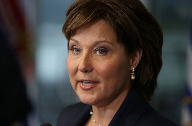 Premier Christy Clark speaks to media in Vancouver, B.C. on May 30, 2017.