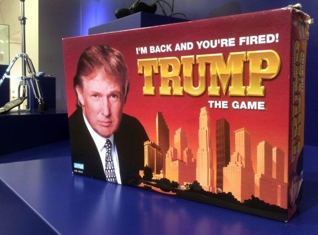 In this photo taken on Thursday, June 1, 2017, the board game "Trump: I'm Back And You're Fired" is on display at the Museum of Failure in Helsingborg, Sweden. (AP Photo/James Brooks)