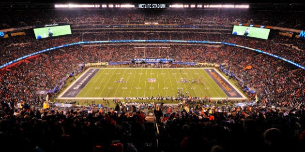 EAST RUTHERFORD, NJ - FEBRUARY 02: A general view of MetLife Stadium during Super Bowl XLVIII between the Seattle Seahawks and the Denver Broncos on February 2, 2014 in East Rutherford, New Jersey. The Seahawks defeated the Broncos 43-8. (Photo by Lance King/Getty Images)