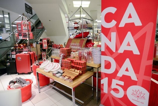 Canada 150 merchandise is shown for sale in Ottawa on Thursday, June 22, 2017.