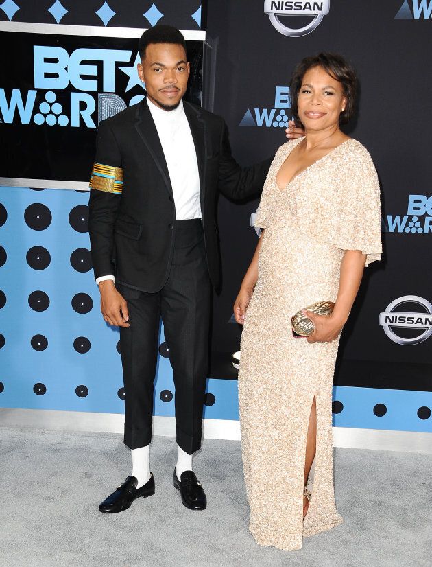 Chance The Rapper and his mother Lisa Bennett attend the 2017 BET Awards at Microsoft Theater on June 25, 2017 in Los Angeles, California. (Photo by Jason LaVeris/FilmMagic)