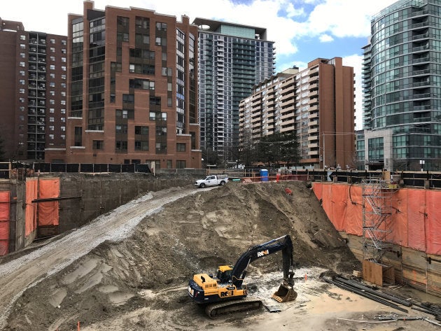 The site of a new condominium complex off Redpath Avenue in Toronto, Ontario, Canada April 1, 2017. Toronto's red-hot housing market and high mortgage debt levels have some observers worried about a financial crisis hitting Canada.