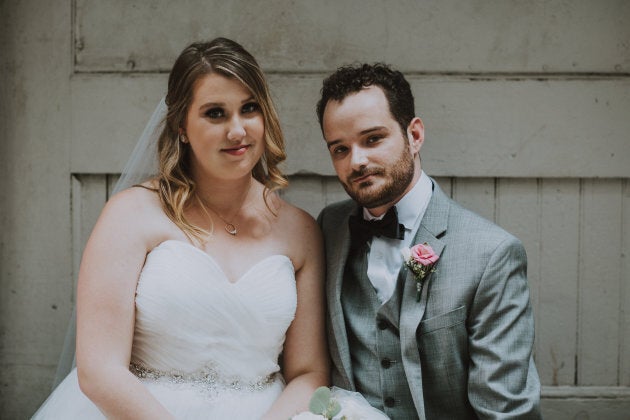 Melissa and Brandon on their wedding day.