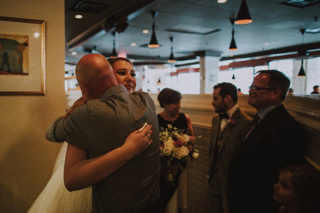 Melissa and her father, Eric, just before the ceremony.