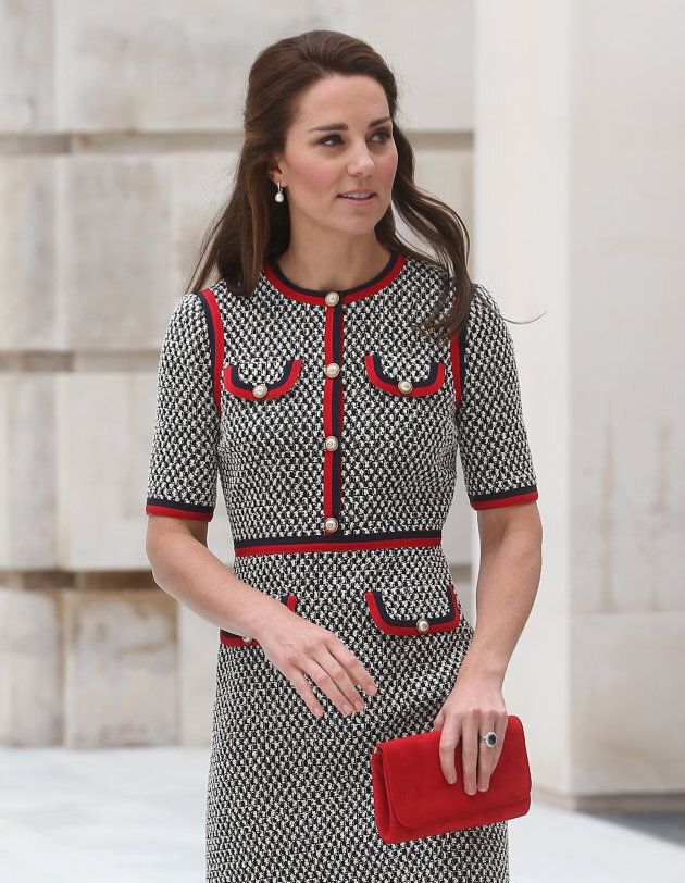 Catherine, Duchess of Cambridge during an official visit to the new V&A exhibition road quarter at Victoria & Albert Museum on June 29, 2017 in London, England. The V&A Exhibition Road Quarter was designed by British Architect Amanda Levete. (Photo by DMC/GC Images)