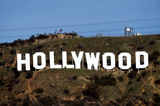 A view shows the "iconic "Hollywood" sign overlooking Southern California's film-and-television hub in the Hollywood Hills in Los Angeles, California, U.S.