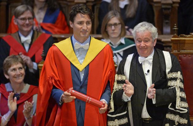 Prime Minister Justin Trudeau is awarded an honorary degree at the University of Edinburgh on July 5, 2017.