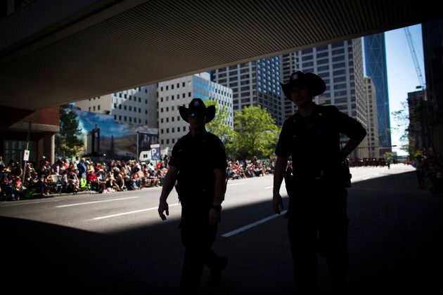 Calgary city police officers patrol during the Calgary Stampede parade in Calgary, Alta., July 4, 2014. (Photo: Todd Korol/Reuters)
