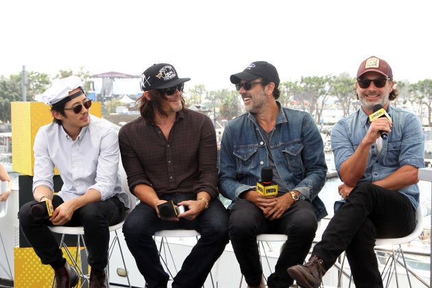 Actors Steven Yeun, Norman Reedus, Jeffrey Dean Morgan and Andrew Lincoln of The Walking Dead attend the IMDb Yacht at San Diego Comic-Con 2016: Day Three at The IMDb Yacht on July 23, 2016 in San Diego, California. (Photo by Tommaso Boddi/Getty Images for IMDb)