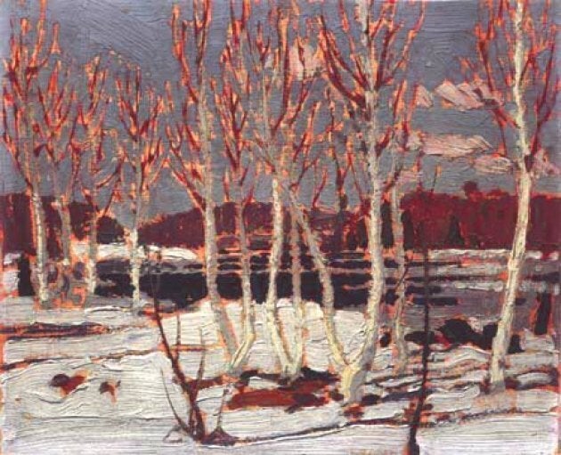 Tom Thomson pained April in Algonquin Park in 1917.