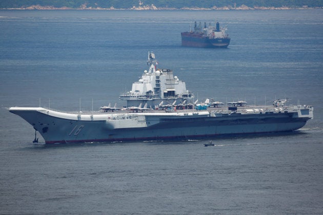 China's aircraft carrier Liaoning departs Hong Kong, China, July 11, 2017.