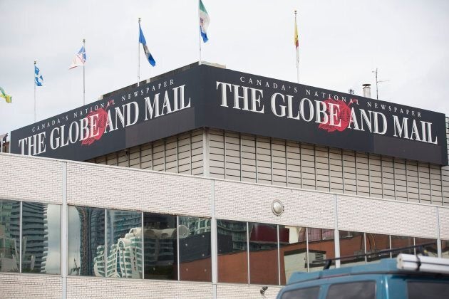 Exterior of the Globe and Mail newspaper building.