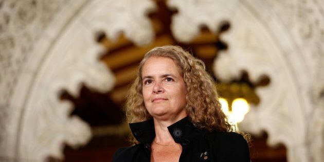 Former astronaut Julie Payette takes part in a news conference announcing her appointment as Canada's next governor general in the Senate foyer on Parliament Hill on July 13, 2017.