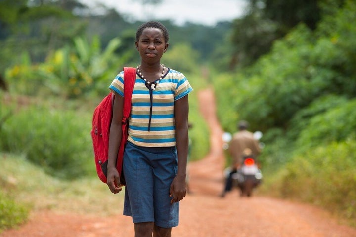 Yié on her way to school in Cameroon