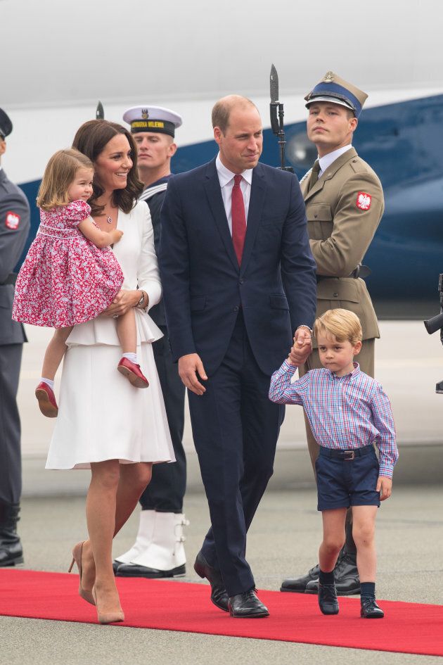 The Royal family arriving at Warsaw's Chopin Airport.