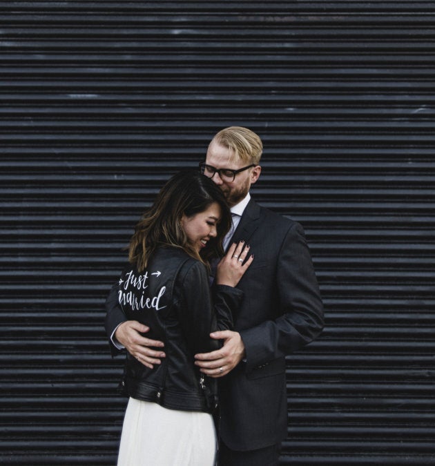 Sylvia Wong and her husband Matt on their wedding day.