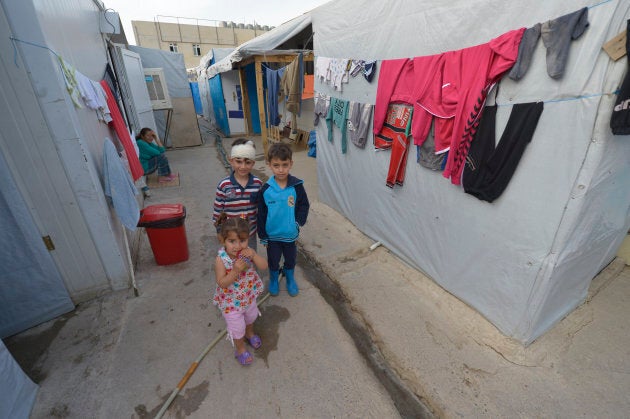 Children in a camp for internally displaced families in Ankawa, near Erbil, Iraq, on April 9, 2016. Residents of the camp, mostly Christians, were displaced from Mosul, Qaraqosh and other communities in Iraq when ISIS swept through the area in 2014.