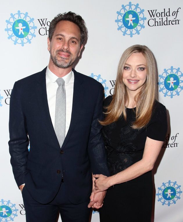 Actors/husband & wife Thomas Sadoski and Amanda Seyfried attend the 2017 World of Children Hero Awards on April 19, 2017 in Beverly Hills, California.