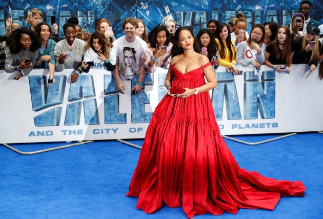 Cast member Rihanna poses at the European premiere of "Valerian and the City of a Thousand Planets" in London, Britain July 24, 2017.