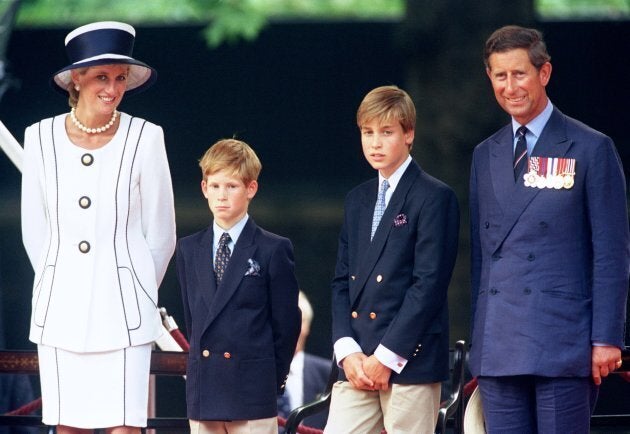 The Prince and Princess Of Wales, Princes William and Harry in 1995. (Photo by Antony Jones/Julian Parker/UK Press via Getty Images)