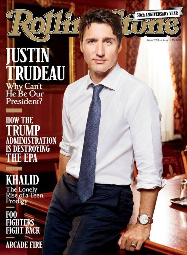 Prime Minister Justin Trudeau on the August 2017 cover of Rolling Stone.