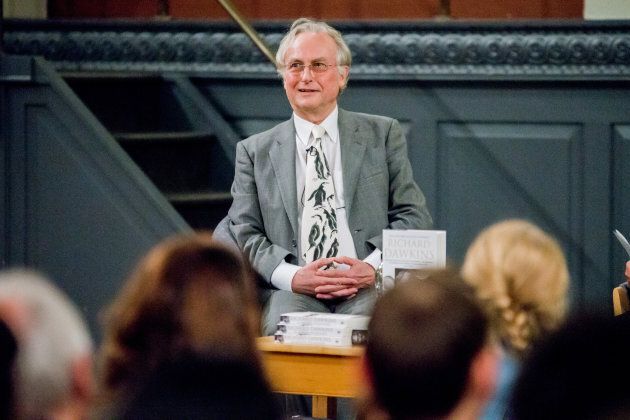 Professor Richard Dawkins talks to Professor Peter Atkins at Oxford University's Sheldonian Theatre on October 22, 2015 in Oxford, England.