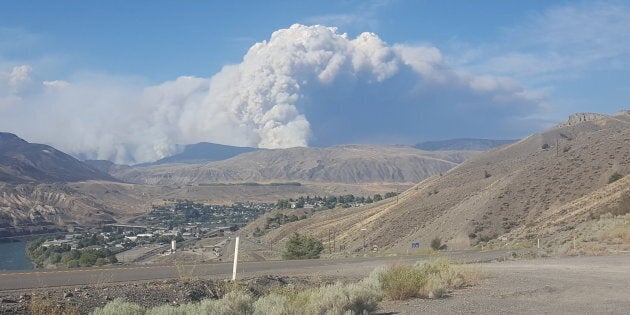 A view of Ashcroft, B.C. and the Elephant Hill fire on July 14, 2017.