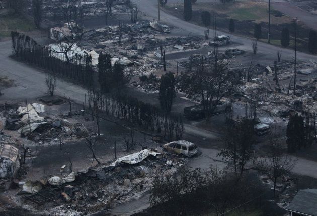 The remains of the Boston Flats trailer park is pictured after being destroyed by a wildfire in Boston Flats, B.C. July 17, 2017.