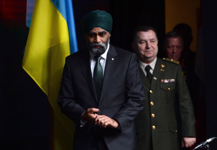 Defence Minister Harjit Sajjan and his Ukrainian counterpart, Defence Minister Stepan Poltorak, meet to discuss the Canada-Ukraine defence relationship on Monday, April 3, 2017, at National Defence Headquarters.