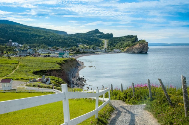 Coast of Gaspe Peninsula at Perce, Quebec.