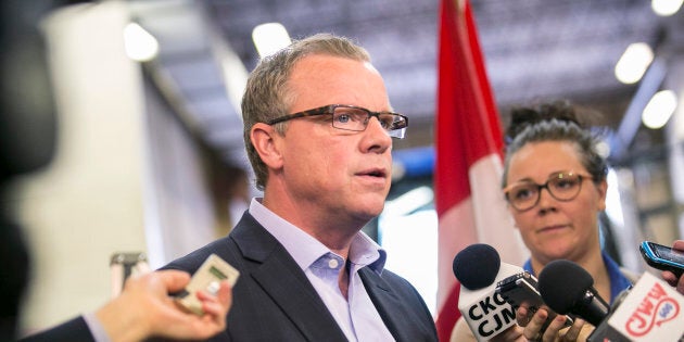 Saskatchewan Premier Brad Wall talks about highway infrastructure improvements and new funding from the federal government in Saskatoon, Saskatchewan March 12, 2015.