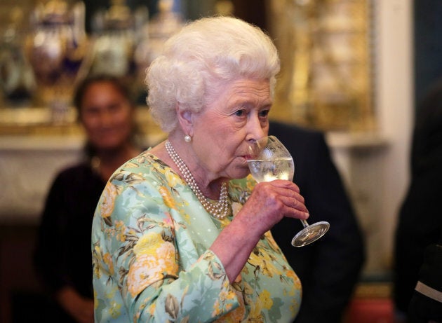 Queen Elizabeth II attends a reception for the winners of The Queen's Awards for Enterprise 2017 at Buckingham Palace. (YUI MOK/AFP/Getty Images)